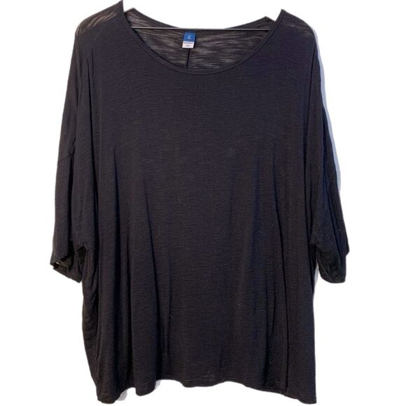 OLD NAVY LUXE T-Shirt Top Women’s XL Tall Black Stretch Drop Shoulder. - Picture 1 of 9